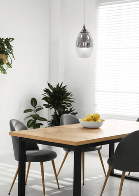 Suspension réglable en verre argenté E27 60W Celia Candellux 31-51561