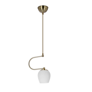 Serano lampa wisząca patynowy 1x60W E27 klosz biały