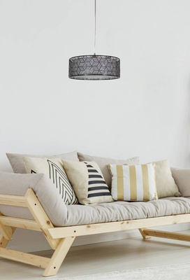 Suspension bronze ajouré + toile Marron 31-58836