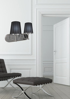 Aplică dublă din satin + abajur negru 2x60W Milonga Candellux 22-53503