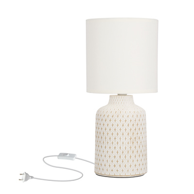 Tischlampe aus weißer Keramik für den Nachttisch Iner Candellux 41-79848