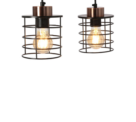 Hanging ceiling lamp black slat 2xE27 Glob 32-00361