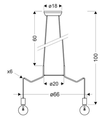 Lampa wisząca Basso 6-punktowa czarna matowa nad stół do jadalni