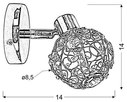 Wall lamp spot 1X40W G9 chrome COLLAR 91-13637