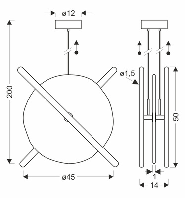 Lampa wisząca Relax szklana w kształcie zegara do salonu LED 15W 3000K
