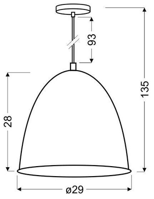 Hanging ceiling lamp 1X60W E27 black + chrome PATCH 31-43184