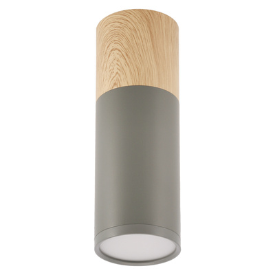 Plafonnier gris et bois 6,8x20cm Tube Candellux 2284286