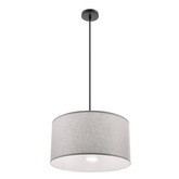 SHANTI lampa wisząca czarny 1x40W E27 abażur szary 31-38678