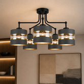 ANDY SUSPENSION NOIR E27 ABAT-JOUR NOIR+OR