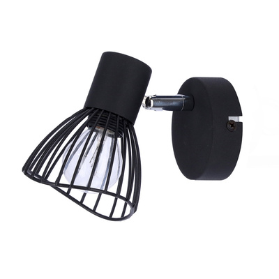 Wall lamp sconce 1X40W E14 black FLY 91-61881
