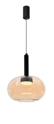 Pendant lamp Bueno single glass amber shade GX53