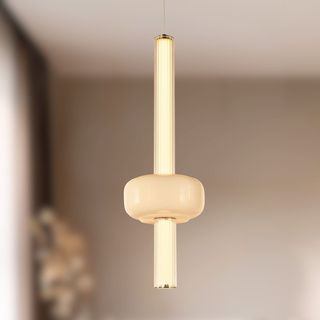 Lampa wisząca Puras D ze szklaną ozdobą pojedyncza LED 15W 3000K do sypialni i salonu