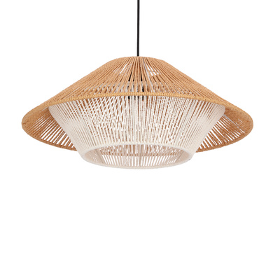 Africa lampa wisząca 50 czarny 1x40W E27 abażur beżowy+biały