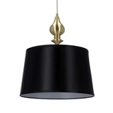 Lampa wisząca z abażurem Prima klasyczna do salonu i sypialni miedziana