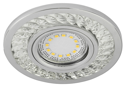 Plafonnier rond oeillet chromé 50W + LED SMD SK-92 2268705