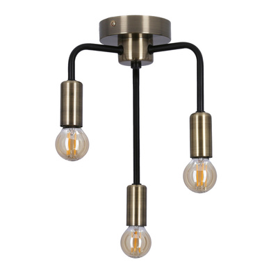 Lampa sufitowa patynowa + czarny mat 3xE14 Saga 33-01320