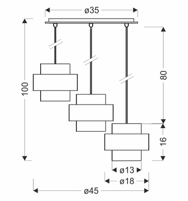 Spiega lampa wisząca talerz czarny+satyna nikiel 3x60W E27 klosz dymiony