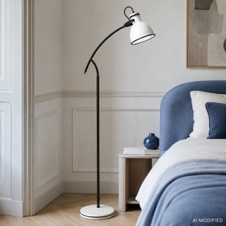Schwarz-weiße, diagonal verstellbare Stehleuchte Zumba Candellux 51-72108