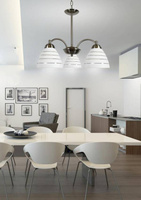 Suspension satinée 3x60W avec abat-jour en verre Uli Candellux 33-66152