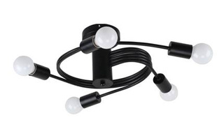 Plafoniera neagra 5xE27 Filetta 35-00835