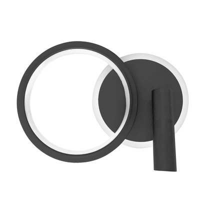 MONET wall lamp round black 18W LED 3000K white shade 22-35660