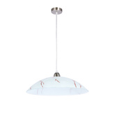 Lampa wisząca Braga biała z szerokim szklanym kloszem nad stół 1-punktowa