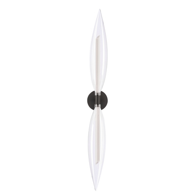 Nordic black double glass wall light 2xG9 transparent shades