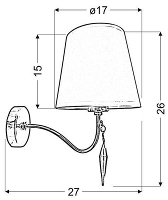 Wall lamp ANSA Candellux 21-40497 1x E27 CHROME