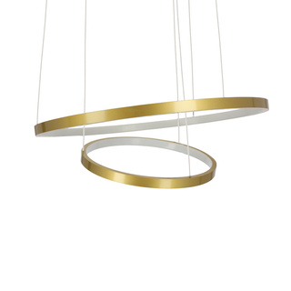 Lampa suspendata LED 40W 50cm dublu inel auriu Lune 32-76281