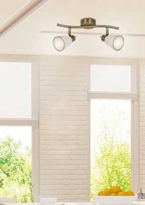 Applique plafonnier bande patine 2xG9 Regent 92-70029