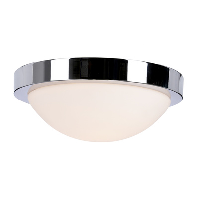 Plafonnier chrome 28cm salle de bain IP44 60W E27 Roda Candellux 11-9691