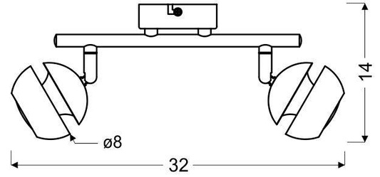 Boni strip 2x3w gu10 led black
