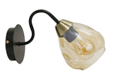 Aplica de perete sticla fum neagra / auriu 1xE27 Unica 21-00866