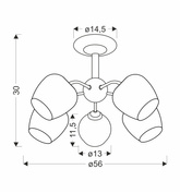 BREEZE lampa wisząca czarny 3x40W E27 klosz bursztynowy