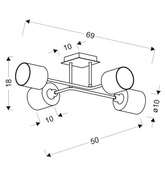 Plafoniera abajur țesut nichel satinat 4x40W Sax Candellux 34-70685