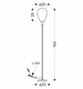 Floor lamp Denso glass shade copper black metal for living room