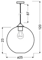 Hanging lamp glass ball green + Edison bulb 31-29546