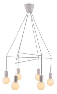 Lampa suspendata alb mat 6xE27 cu doua circuite Alto Candellux 36-70920