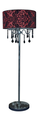 Lampa de podea abajur velur rosu 3x40W Astor Candellux 53-80465