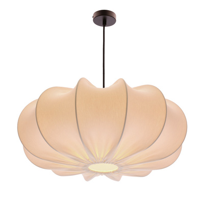 Pendant lamp CAFEE Scandinavian with cream latte shade 52 cm minimalist ceiling lighting in japandi style E27