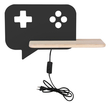 Wall lamp shelf 5W LED Console Kids black with cable Candellux 21-19684