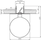 Weiße Glaskugel-Deckenleuchte SK-42 2299788