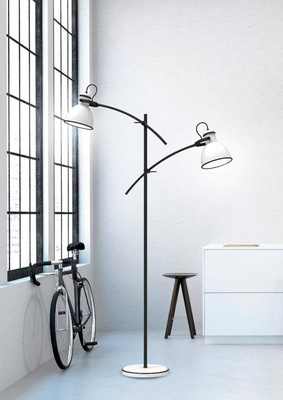 Lampadaire noir et blanc réglable simple 2x40W Zumba 52-72672