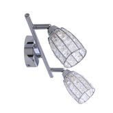 Shiba plafonnier bande chrome 2x15w g9 abat-jour incolore