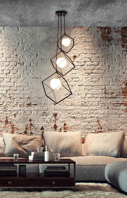 Lampe suspendue noir et or 3xG9 Weert Ledea 50103047