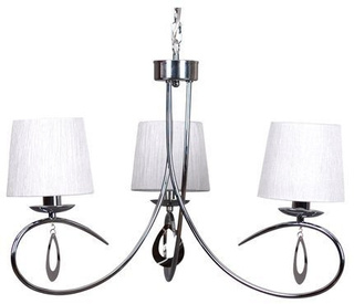 Hanging lamp chrome / white woven lampshade 3x40W Arnika Candellux 33-21663