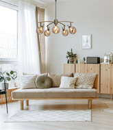 Lentini hanging lamp patina 5x40w g9 with amber shade