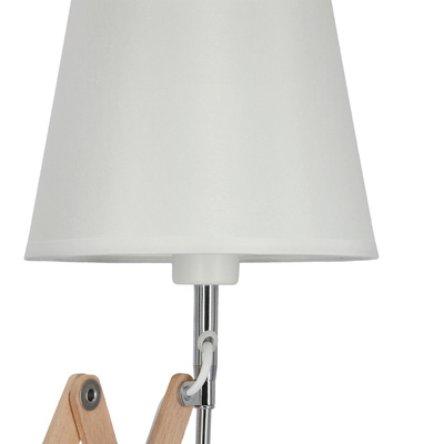 Wandleuchte Weiß Chrom / Holz verstellbar 40W E27 Mito Candellux 21-75437