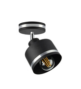 Kinkiet czarny+chrom lampa ścienna/sufitowa Wama 91-00415