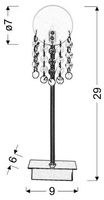 Lampa de masa Luxor 41-02795 sticla nichel mat